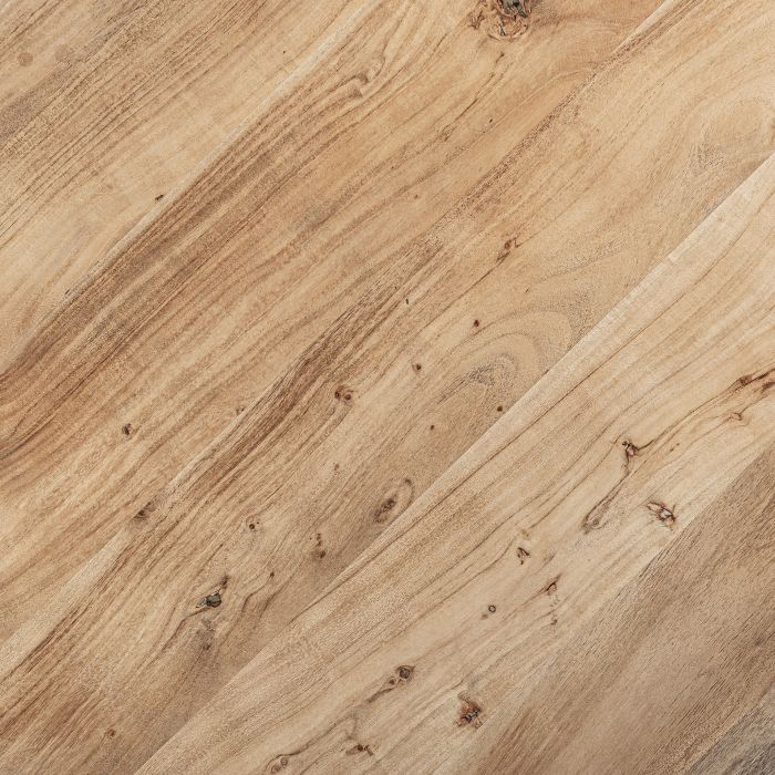 Mesa Comedor Madera Acacia Rectangular Marrón Negro, 220 Cm