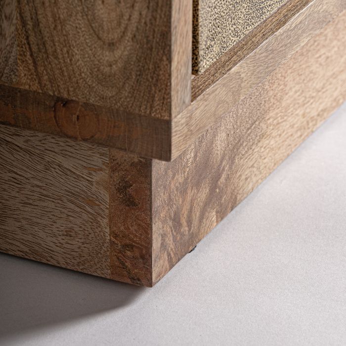 Aparador Marrón Oro Mango Latón 3 Puertas, 170 Cm