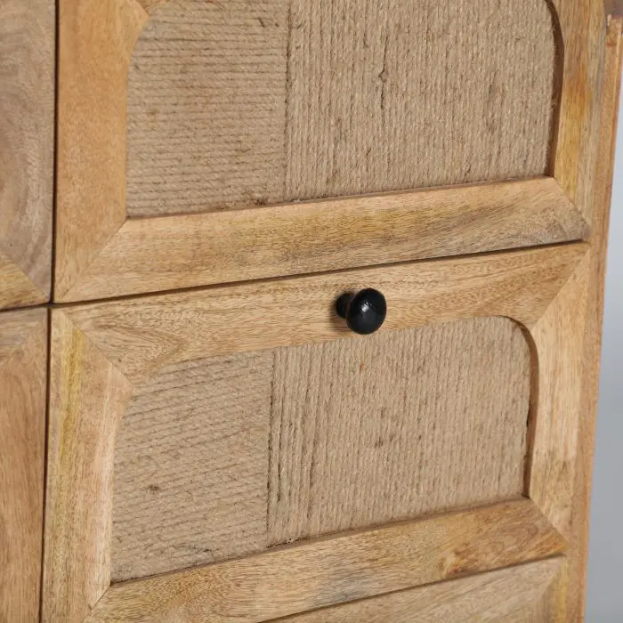 Cómoda Madera Mango Yute Marrón, 80 Cm