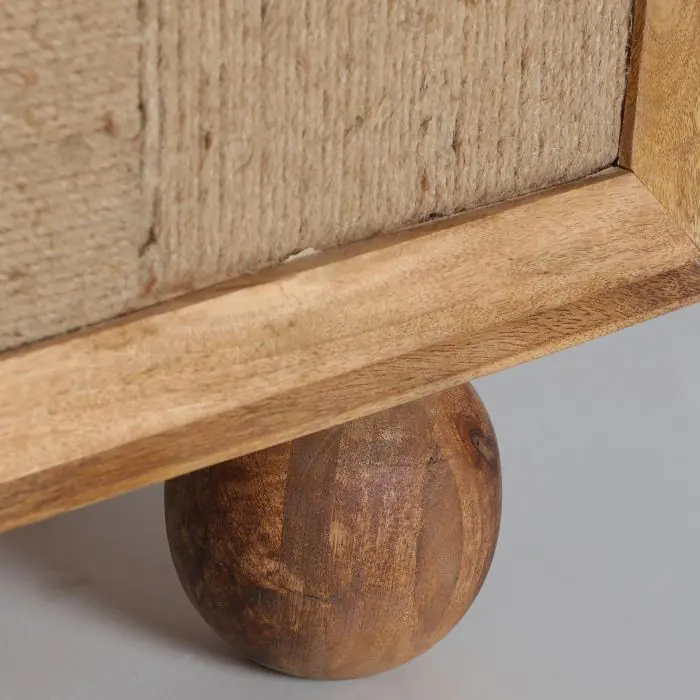 Cómoda Madera Mango Yute Marrón, 80 Cm