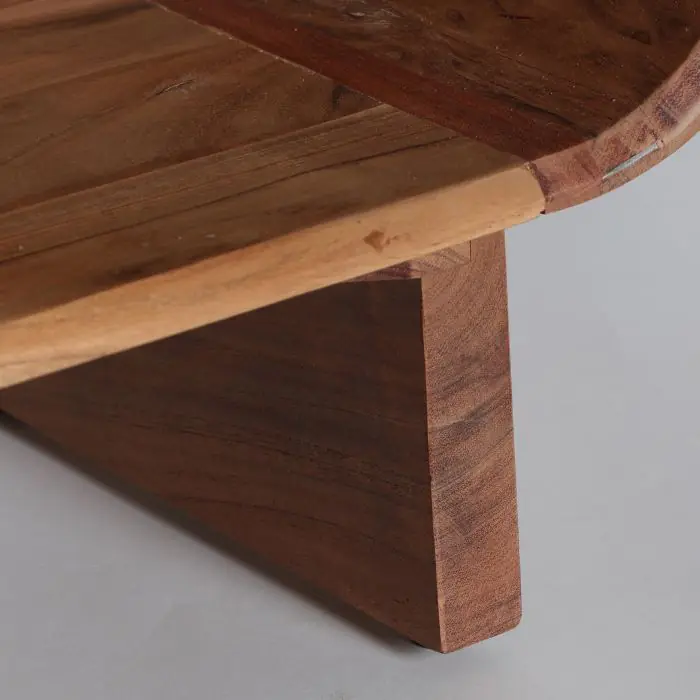 Mesita de Noche Puerta Alistonada Madera Acacia, 55 Cm