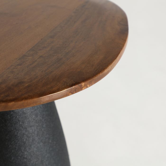 Mesa Centro Madera Mango Hierro Negro, 65 Cm