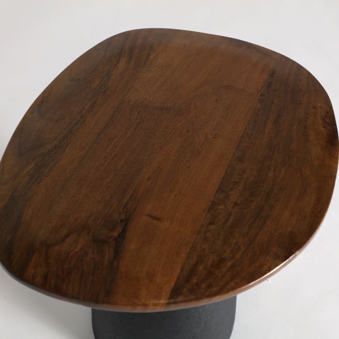 Mesa Centro Madera Mango Hierro Negro, 65 Cm