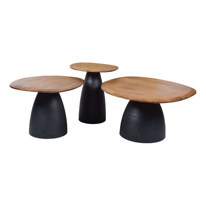 Mesa Centro Madera Mango Hierro Negro, 65 Cm