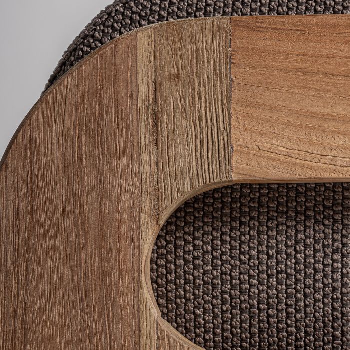 Tumbona Madera Teka Recuperada Tejido Marrón, 212 Cm