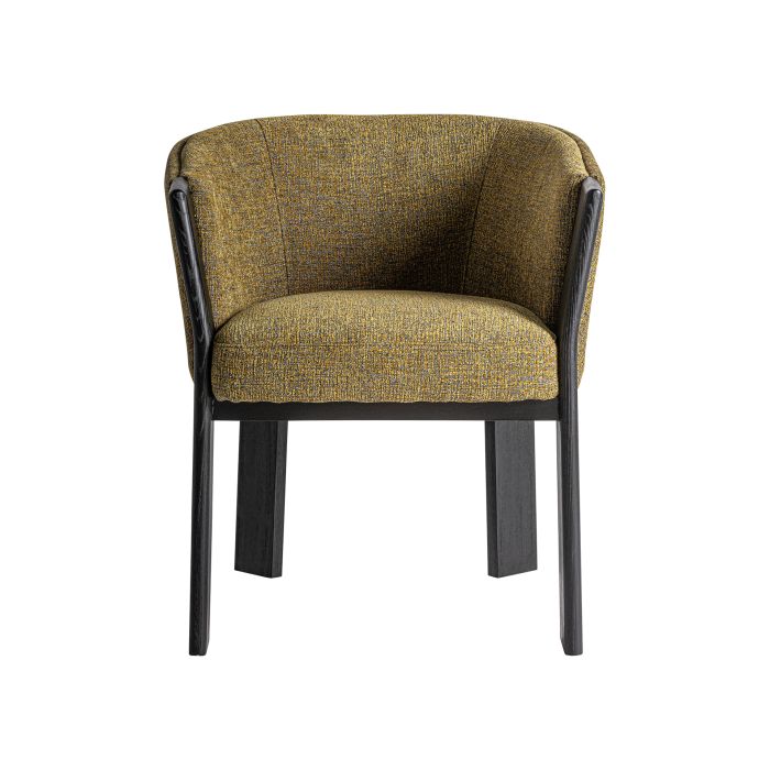 Silla Tapizada camel Roble Negro 60X62X75 Curvo