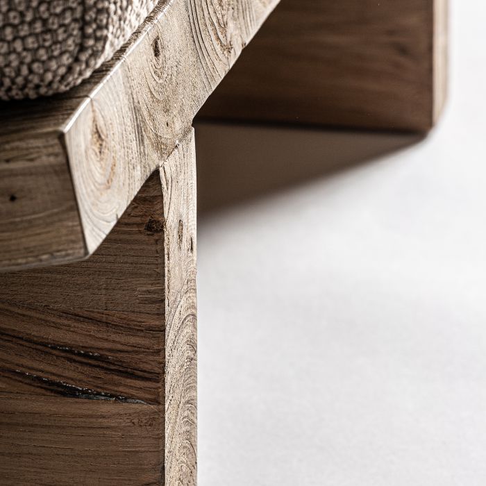 Sillón Pure Marrón Madera Teca Natural, 90 Cm