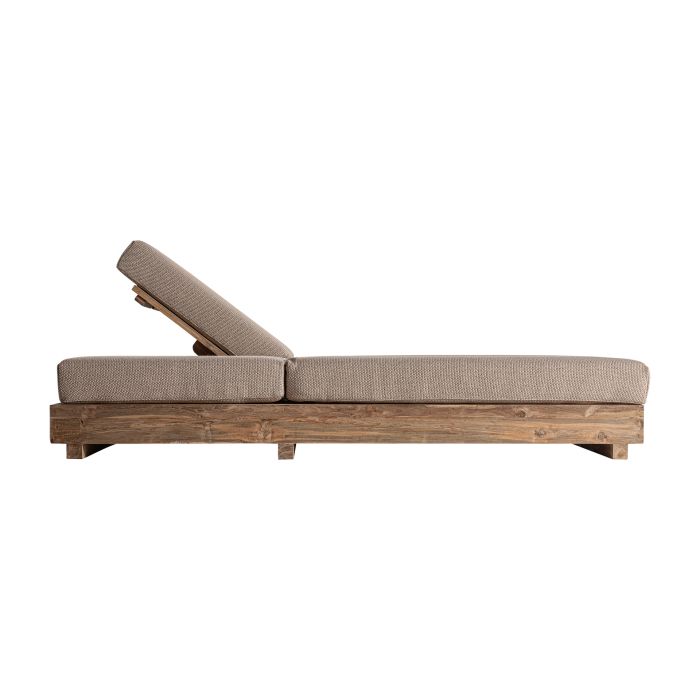 Tumbona Doble Pure Polipropileno Madera Teca, 210 Cm
