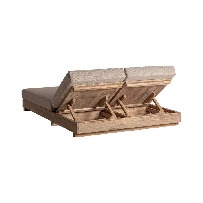 Tumbona Doble Pure Polipropileno Madera Teca, 210 Cm