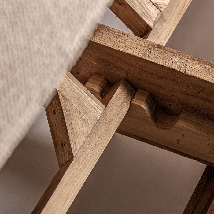 Tumbona Doble Pure Polipropileno Madera Teca, 210 Cm