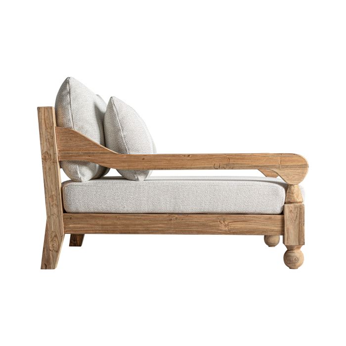 Sofá Madera Reciclada Tejido Beige 2 Plazas, 138 Cm