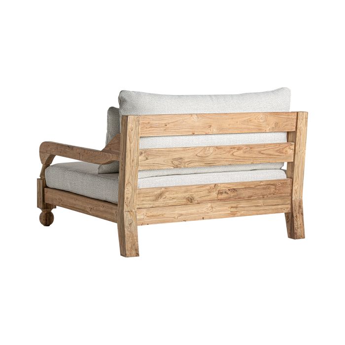 Sofá Madera Reciclada Tejido Beige 2 Plazas, 138 Cm