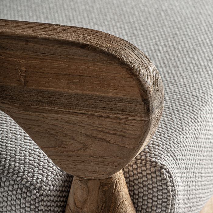 Sofá Madera Reciclada Tejido Beige 2 Plazas, 138 Cm