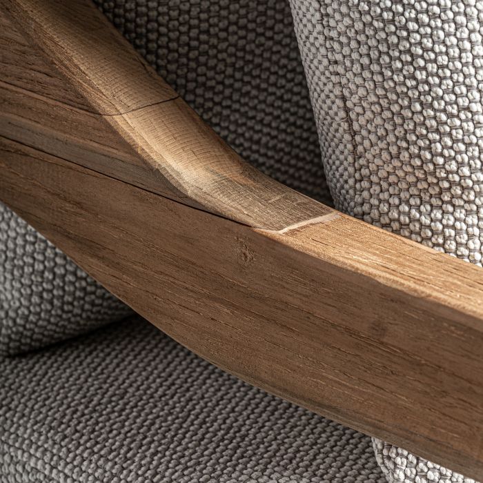 Sofá Madera Reciclada Tejido Beige 2 Plazas, 138 Cm
