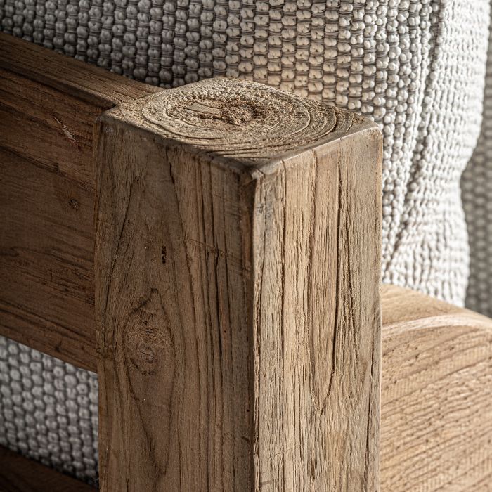 Sofá Madera Reciclada Tejido Beige 2 Plazas, 138 Cm