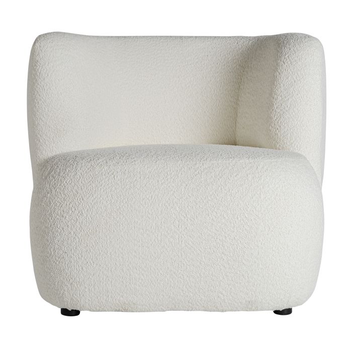 Sillón Bouclé Blanco Madera Pino, 82 Cm
