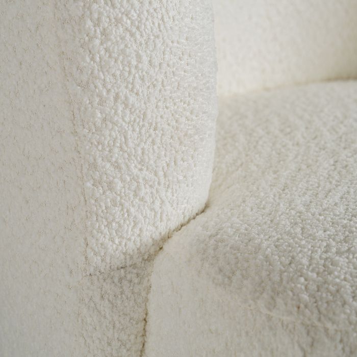 Sillón Bouclé Blanco Madera Pino, 82 Cm