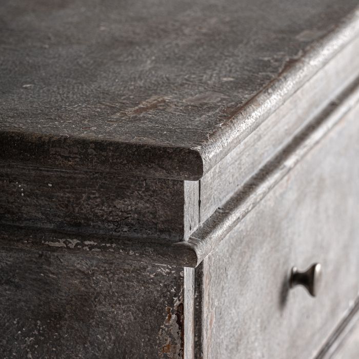 Cómoda Abeto Gris Envejecido 4 Cajones, 103 Cm
