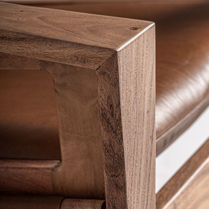 Sillón Melle Marrón Madera Acacia, 74 Cm
