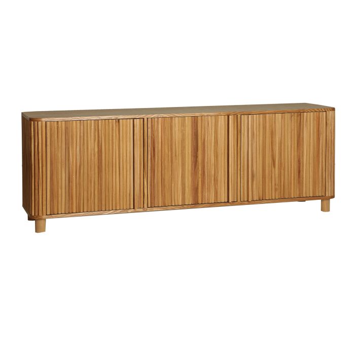 Mueble TV 3 Puertas Alistonadas Marrón Claro, 160 Cm