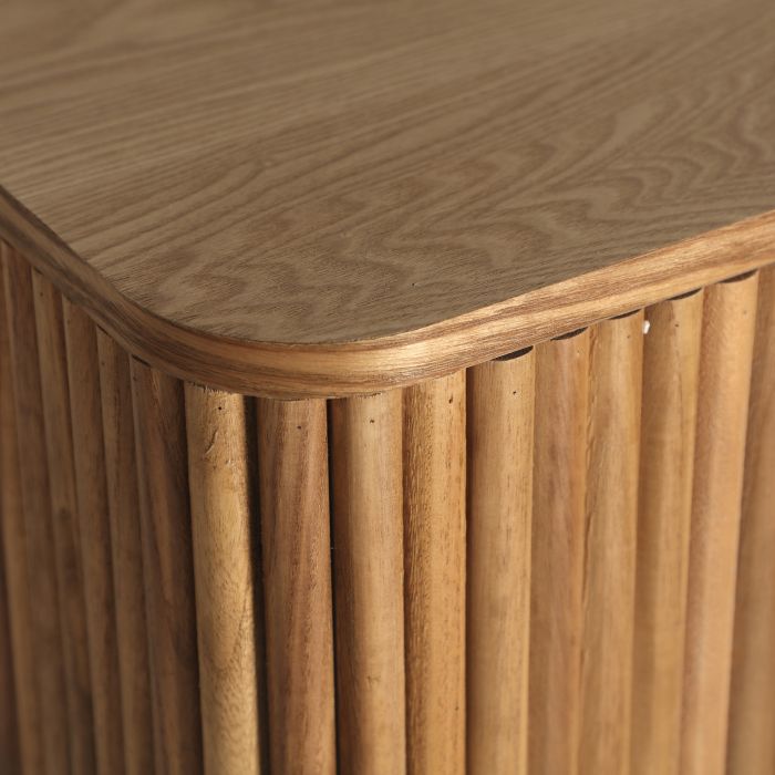 Mueble TV 3 Puertas Alistonadas Marrón Claro, 160 Cm