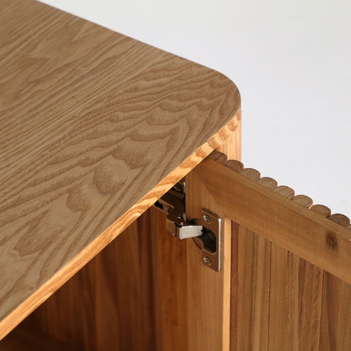 Mueble TV 3 Puertas Alistonadas Marrón Claro, 160 Cm