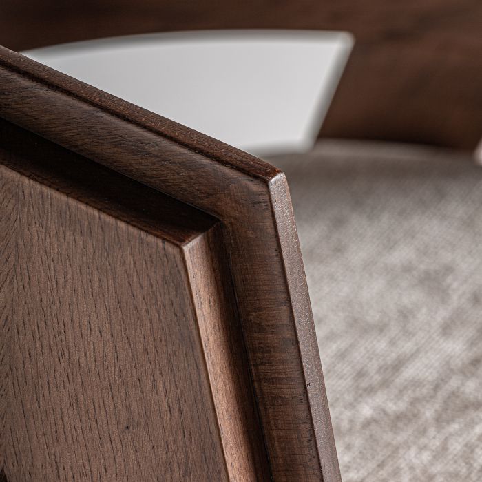Silla Roble Marrón Tejido Beige 57X63X79 Salón