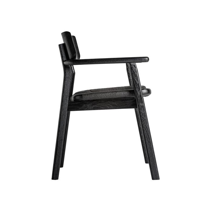 Silla Madera Negro Mate Fibras Naturales 54X54X79 Color negro