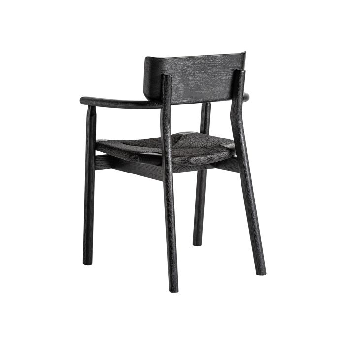 Silla Madera Negro Mate Fibras Naturales 54X54X79 Color negro