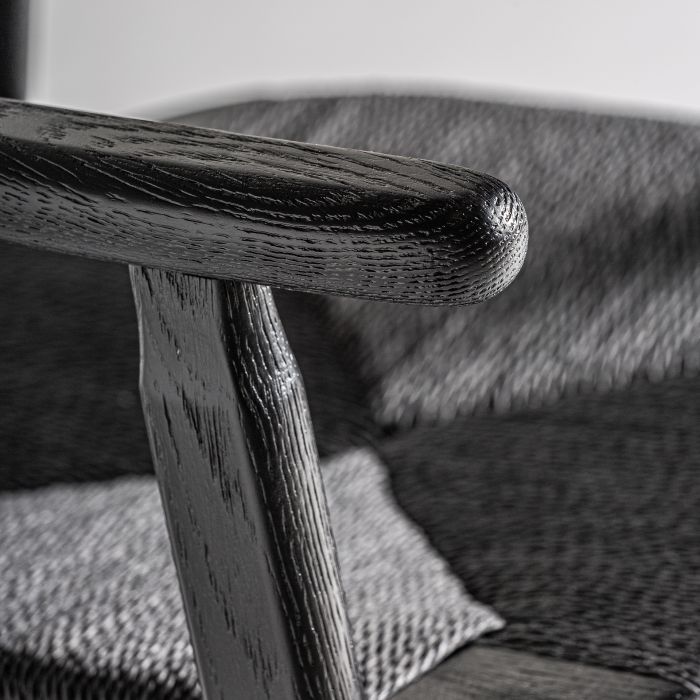 Silla Madera Negro Mate Fibras Naturales 54X54X79 Color negro