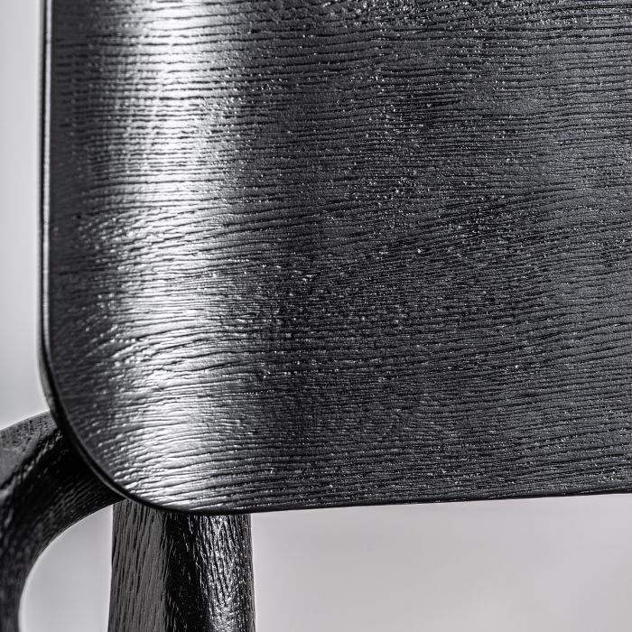 Silla Madera Negro Mate Fibras Naturales 54X54X79 Color negro