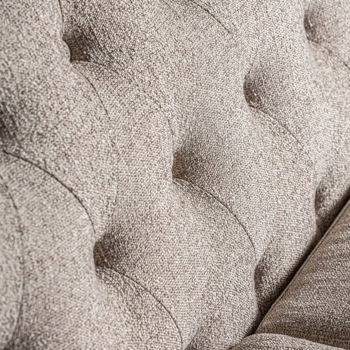 Sofá Madera Natural Tejido Beige 3 Plazas, 206 Cm