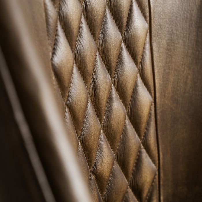 Silla Piel Color Camel Hierro, 48 Cm