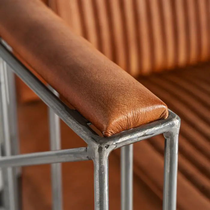 Sillón Marrón Piel Hierro, 71 Cm