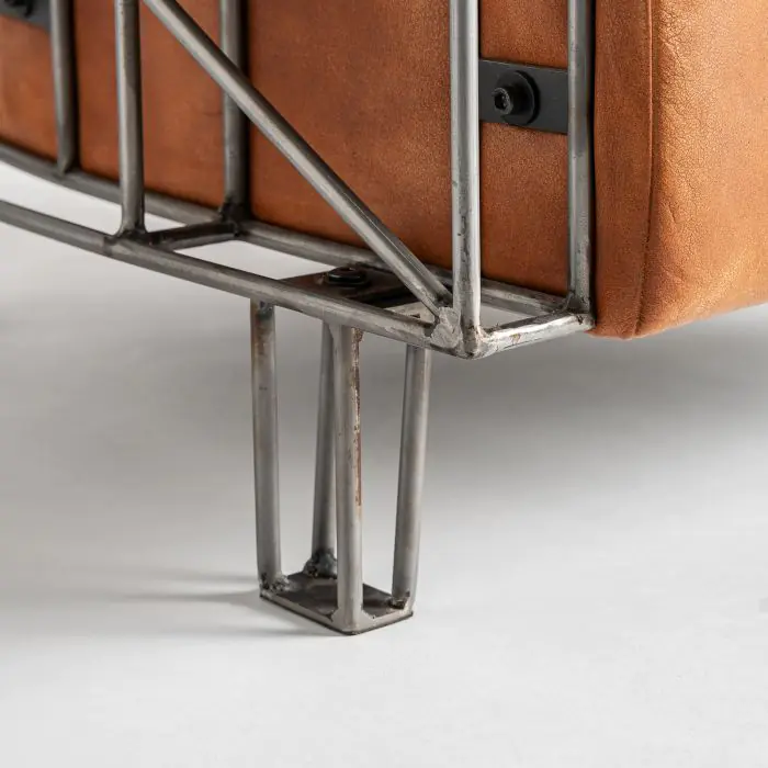 Sillón Marrón Piel Hierro, 71 Cm