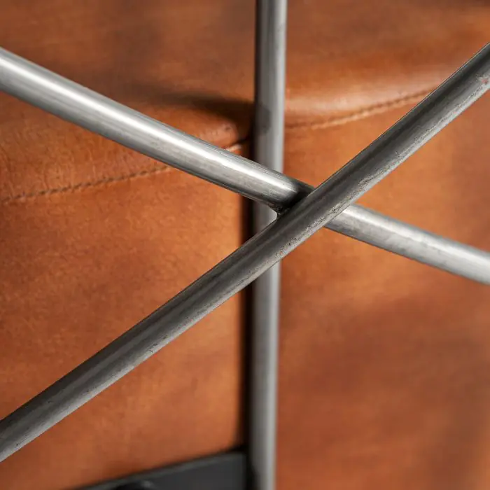 Sillón Marrón Piel Hierro, 71 Cm