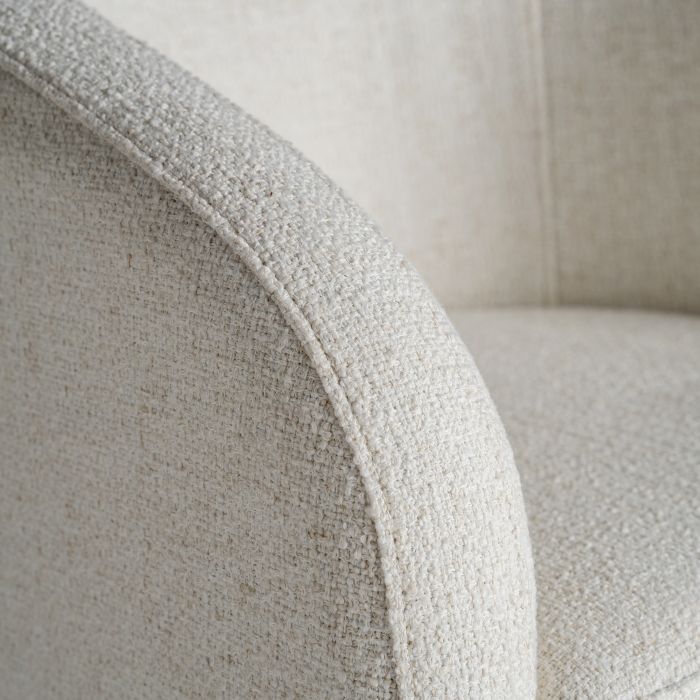 Sillón Blais Tejido Blanco Roto Hierro, 78 Cm
