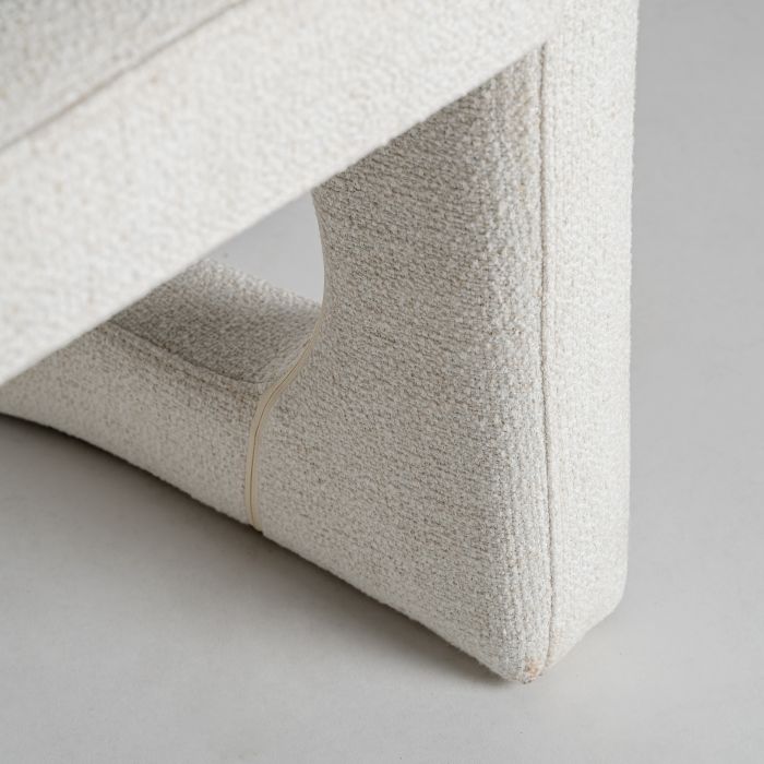 Sillón Blais Tejido Blanco Roto Hierro, 78 Cm