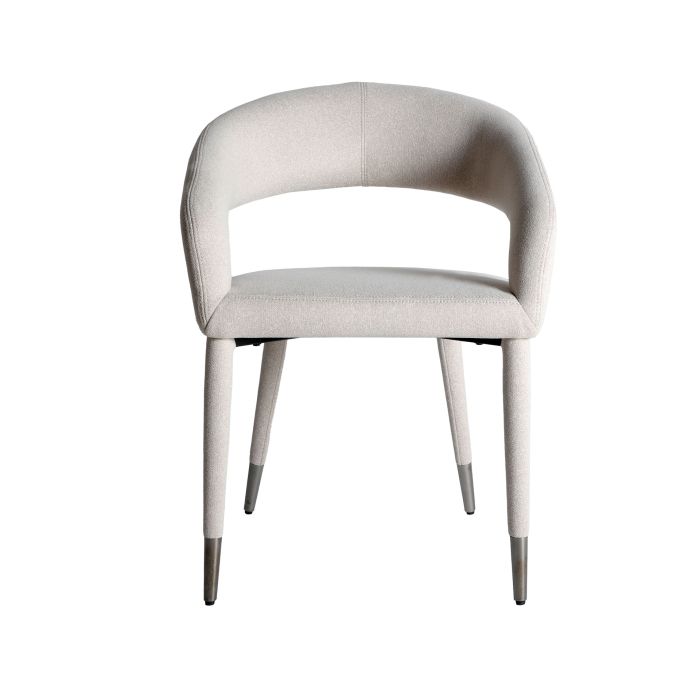 Silla Tejido Blanco Roto Acero, 59 Cm