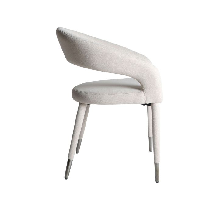 Silla Tejido Blanco Roto Acero, 59 Cm