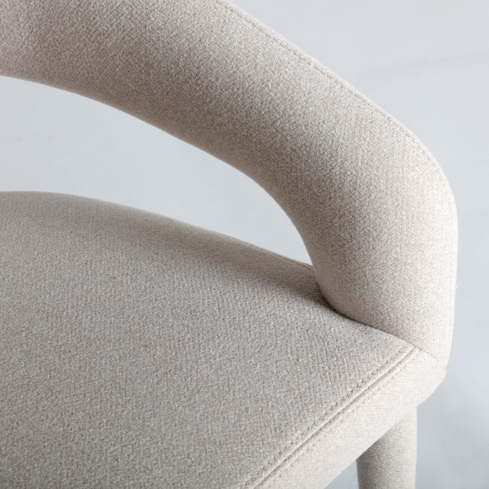 Silla Tejido Blanco Roto Acero, 59 Cm