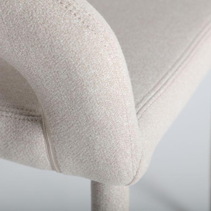 Silla Tejido Blanco Roto Acero, 59 Cm