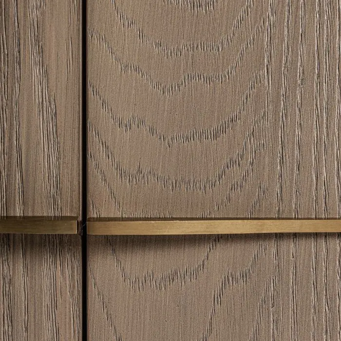 Armario Roble Beige Latón Oro 2 Puertas, 142 Cm