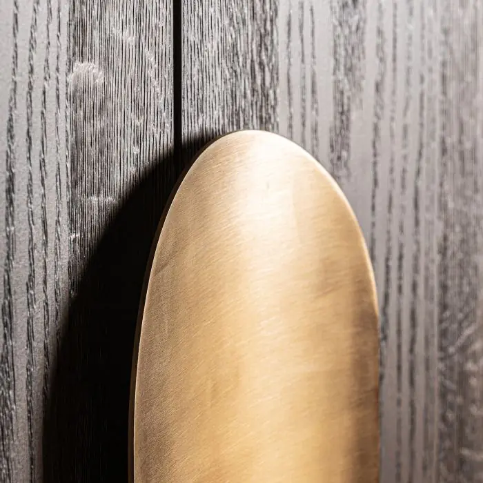Armario Madera Marrón Tirador Grande Metal Oro, 141 Cm