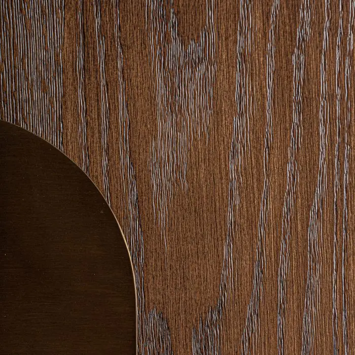 Armario Madera Marrón Tirador Grande Metal Oro, 141 Cm