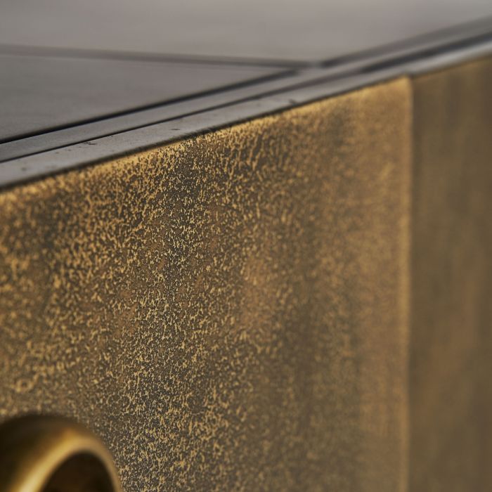 Buffet Herro Oro Viejo Metal Negro 4 Puertas, 180 Cm