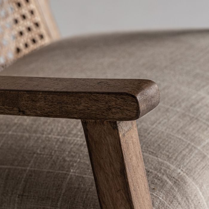 Sillón Mango Ratán Natural Tejido Gris 72X64X74 Salón