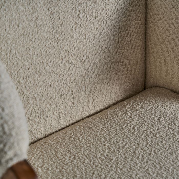 Sillón Madera Pino Marrón Algodón 73x83x80 Blanco Roto