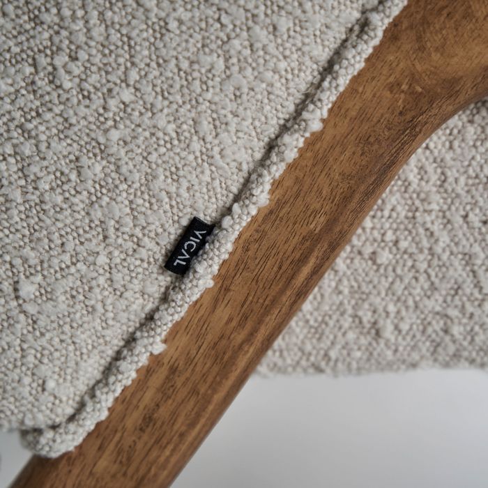 Sillón Madera Pino Marrón Algodón 73x83x80 Blanco Roto
