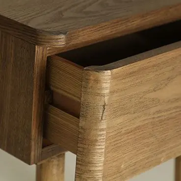 Mesita de Noche Madera Abeto Marrón Natural, 46 Cm